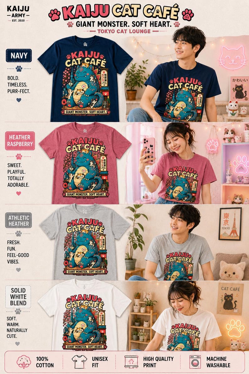 Kaiju Cat Café — T-Shirt — image 8