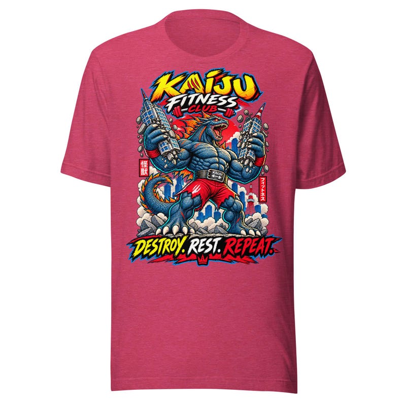 Destroy. Rest. Repeat. — Kaiju Fitness T-Shirt — image 7