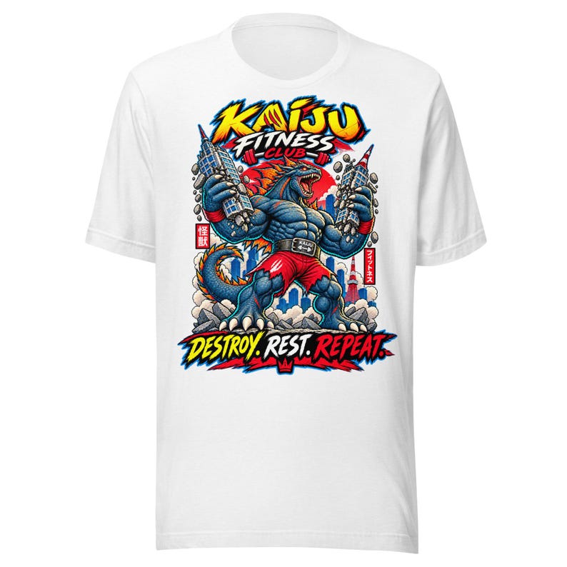 Destroy. Rest. Repeat. — Kaiju Fitness T-Shirt — image 8
