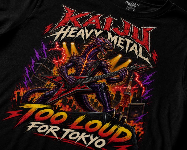 Kaiju Heavy Metal — Too Loud for Tokyo T-Shirt — image 11