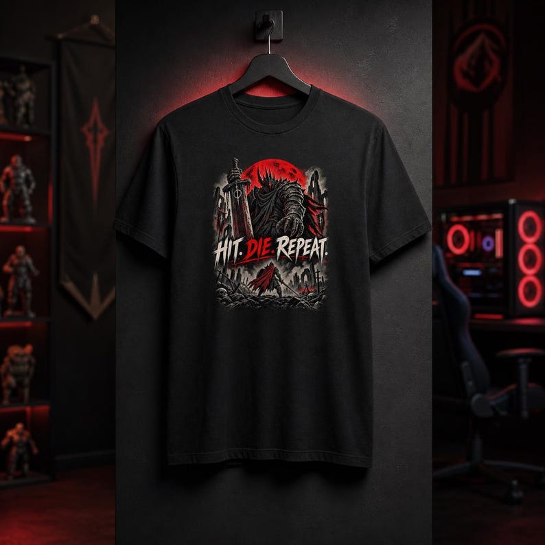 Hit. Die. Repeat. — Final Boss Division T-Shirt — image 17