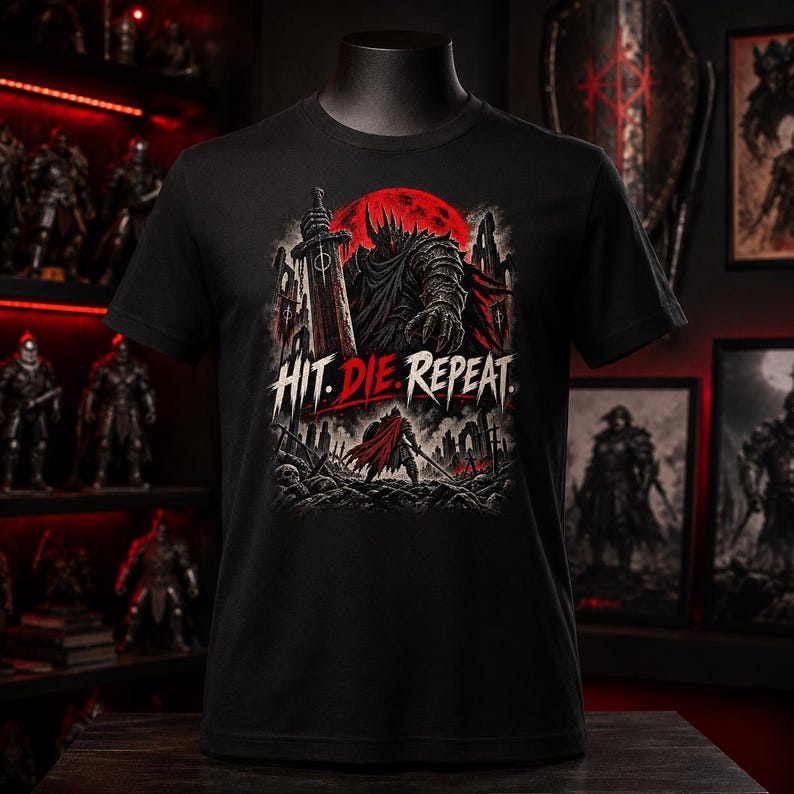 Hit. Die. Repeat. — Final Boss Division T-Shirt — image 3