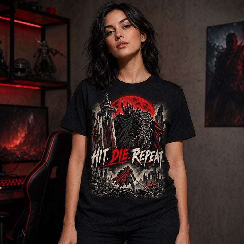 Hit. Die. Repeat. — Final Boss Division T-Shirt — image 4