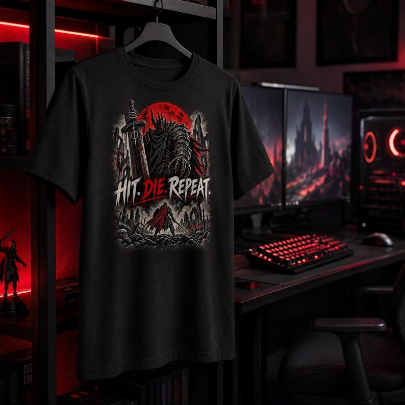 Hit. Die. Repeat. — Final Boss Division T-Shirt — image 5