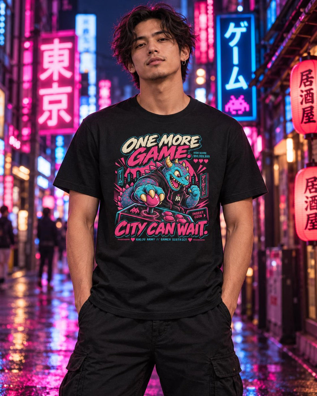 KAIJU ARMY One More Game. City Can Wait. T-shirt — 4