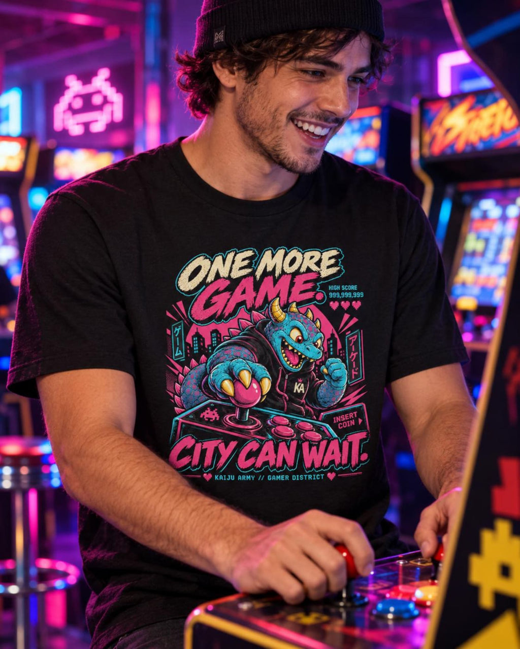 KAIJU ARMY One More Game. City Can Wait. T-shirt — 5